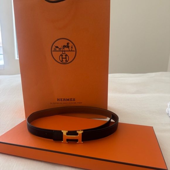 Hermes H belt buckle & Reversible leather strap 32 mm - Picture 1 of 5